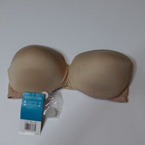 Vanity Fair Strapless Push Up Bra women's size 36 D in Tan Color NEW